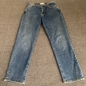 Current/Elliott Jeans Womens 25 Blue Denim Medium Wash Mid Rise Straight Leg
